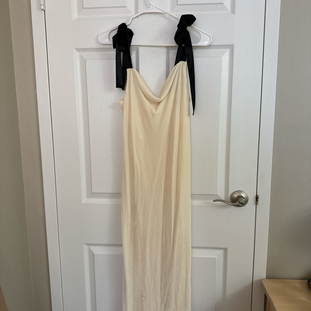 Reformation Cream and Black Dress